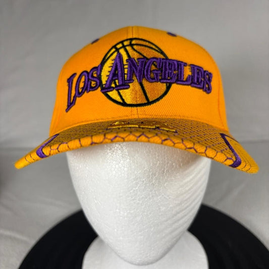 Los Angeles Lakers Hat Sam's Cap Yellow Purple LA Embroidered Hook Loop