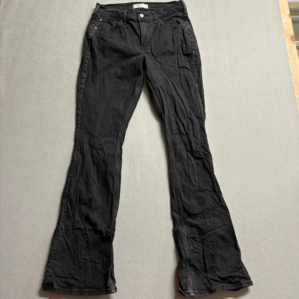 Abercrombie & Fitch Bootcut Jeans Womens 27 Mid Rise Black Denim Stretch