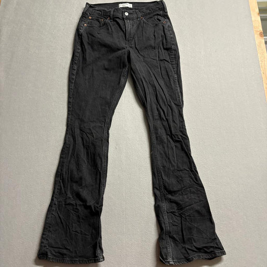 Abercrombie & Fitch Bootcut Jeans Womens 27 Mid Rise Black Denim Stretch