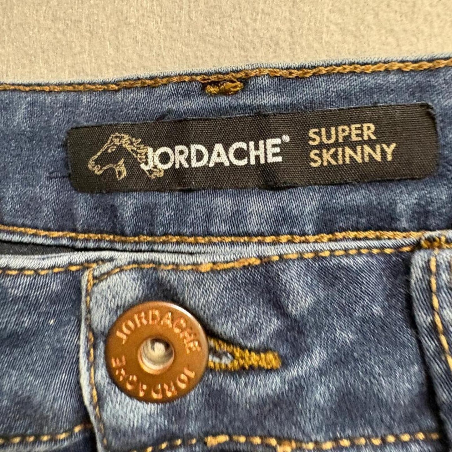 Jordache Super Skinny Jeans Womens Size 12 Dark Wash Blue Denim Stretch