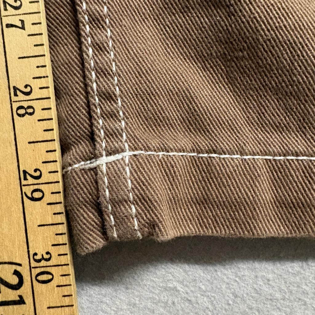 H&M Divided Women's Brown Cargo Pants Size 4 Contrast Stitch Wide Leg Utility