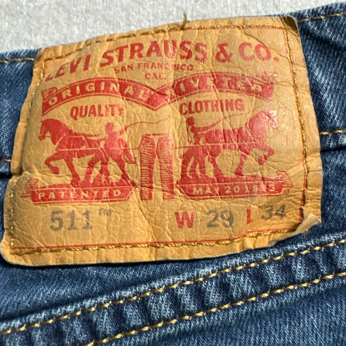 Levi's 511 Slim Fit Jeans Mens W29 L34 Blue Denim Medium Wash Pants