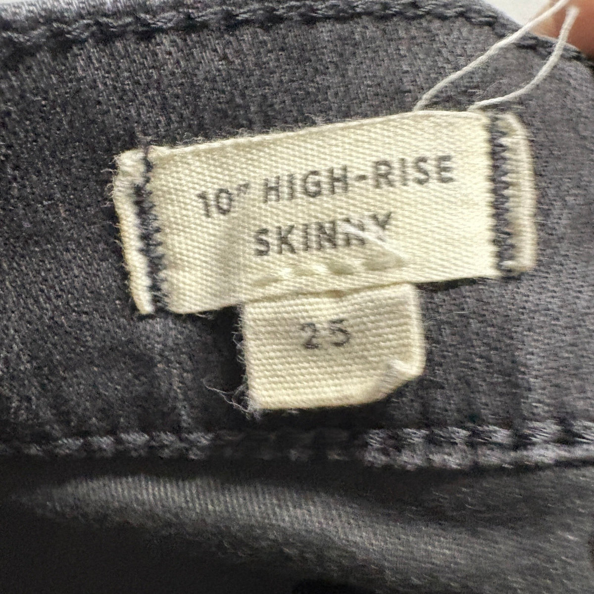 Madewell 10 High Rise Skinny Jeans Womens 25 Black Raw Fringe Hem Button Fly
