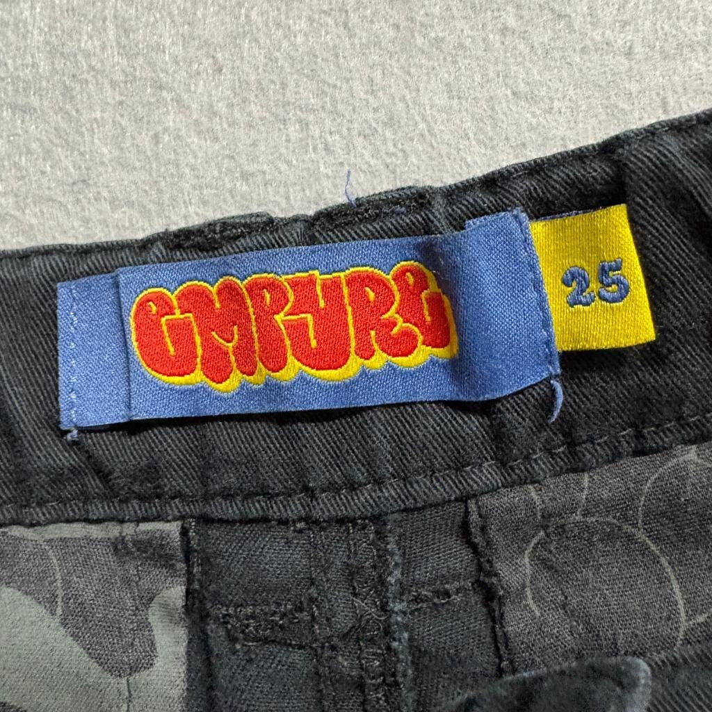 Gmpjrg Boys Black Cargo Pants Size 25 Skate Streetwear Utility Trousers