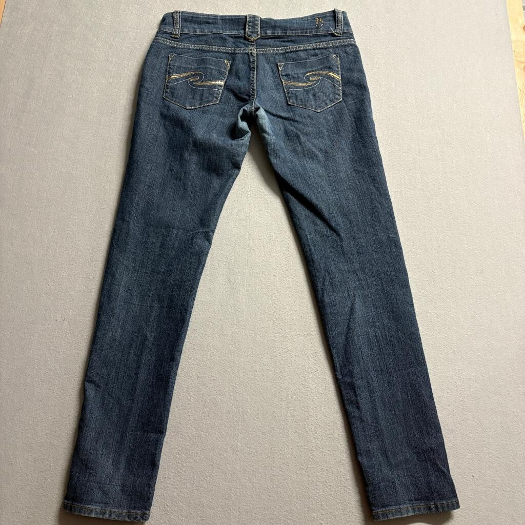 Botin Jeans Company Womens Size 9 Blue Denim Skinny Jeans Sequin Pockets Stretch
