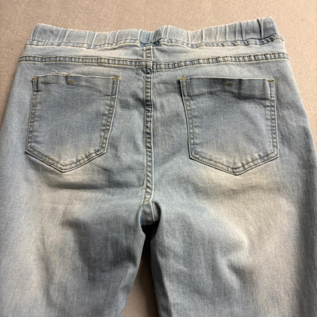 Gogo Jeans Womens Size 13/14 Light Wash Denim Joggers Elastic Waist Drawstring