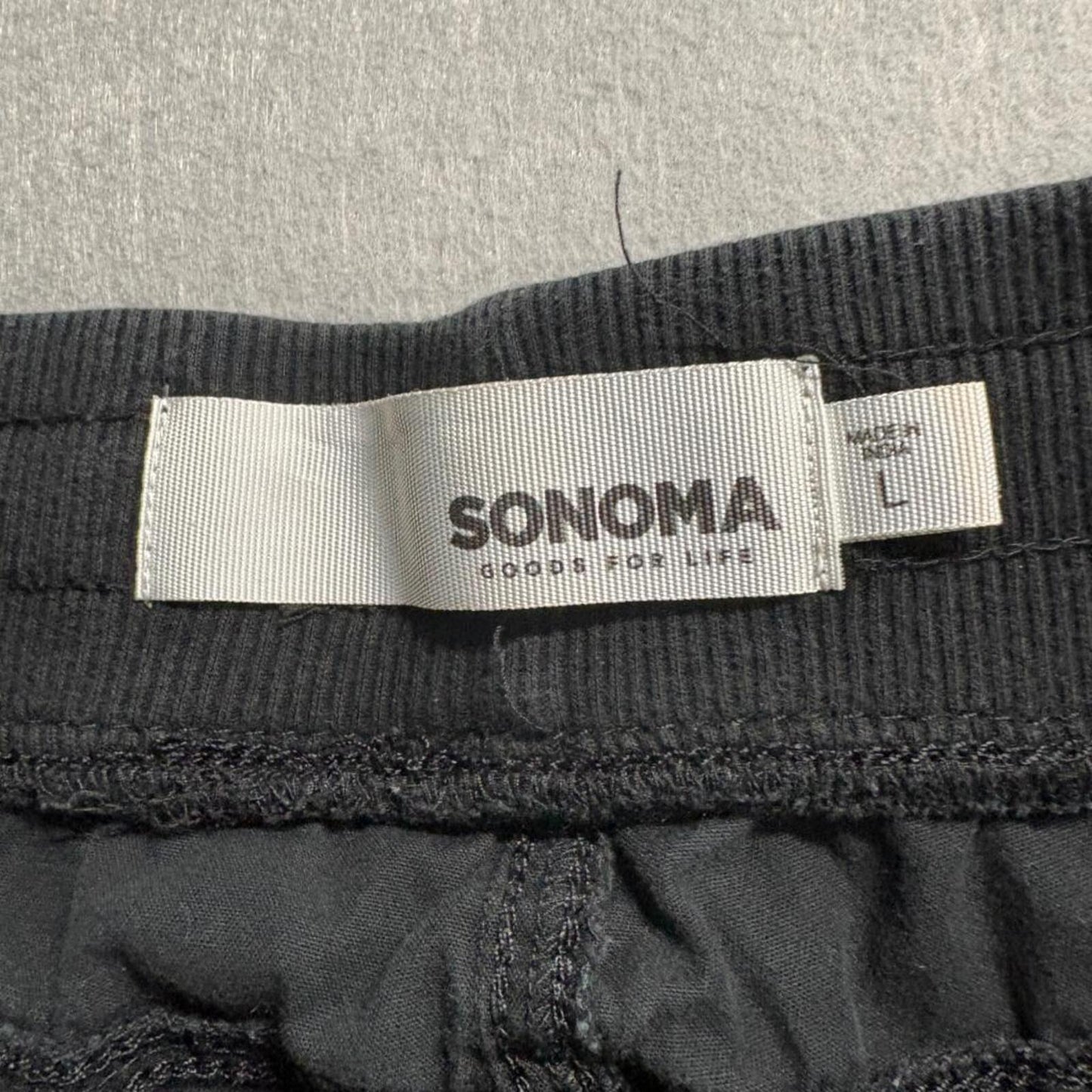 Sonoma Goods For Life Womens Large Black Utility Jogger Pants Cargo Pockets