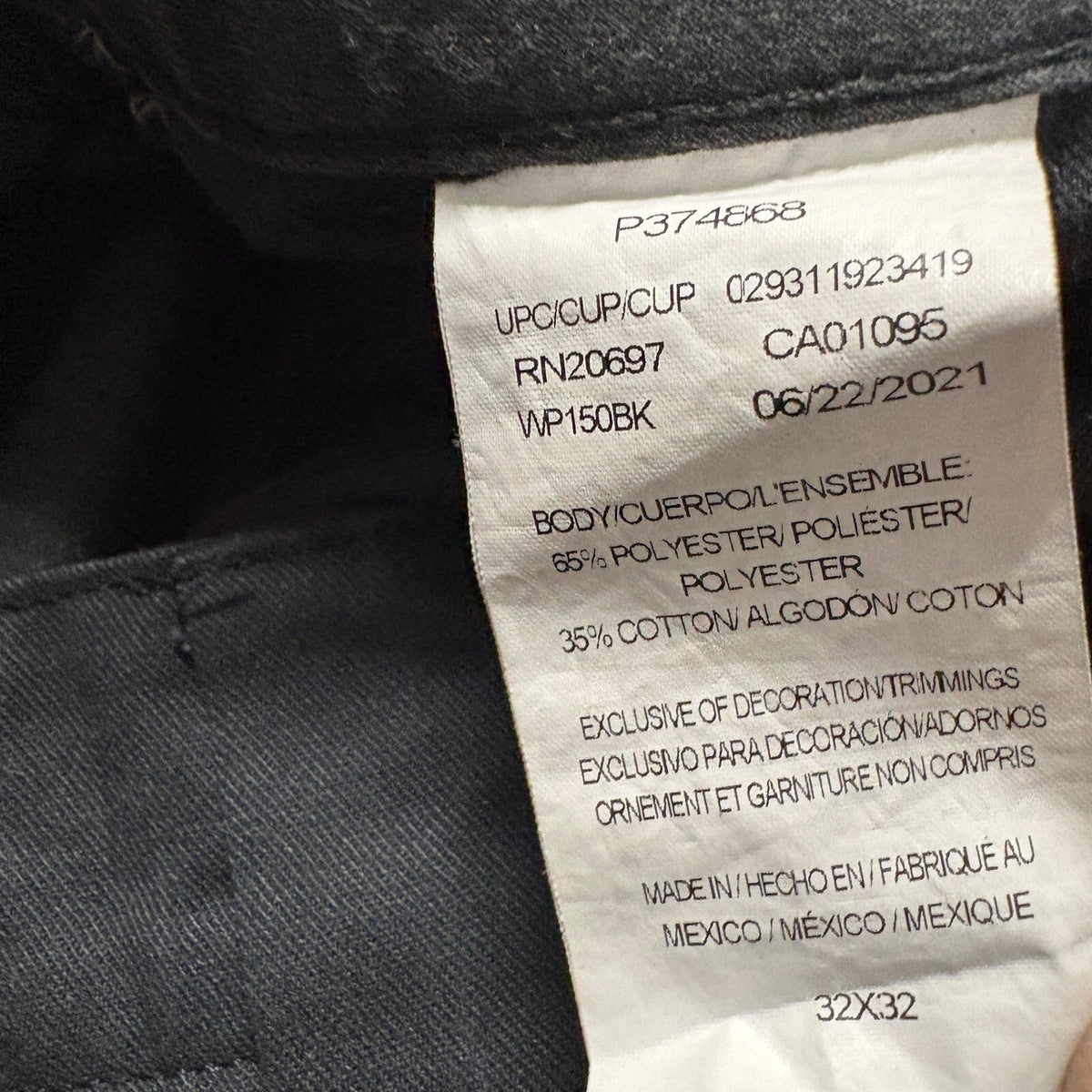 Dickies Flex Mens 32x32 Black Work Pants WP150BK Straight Leg Chino