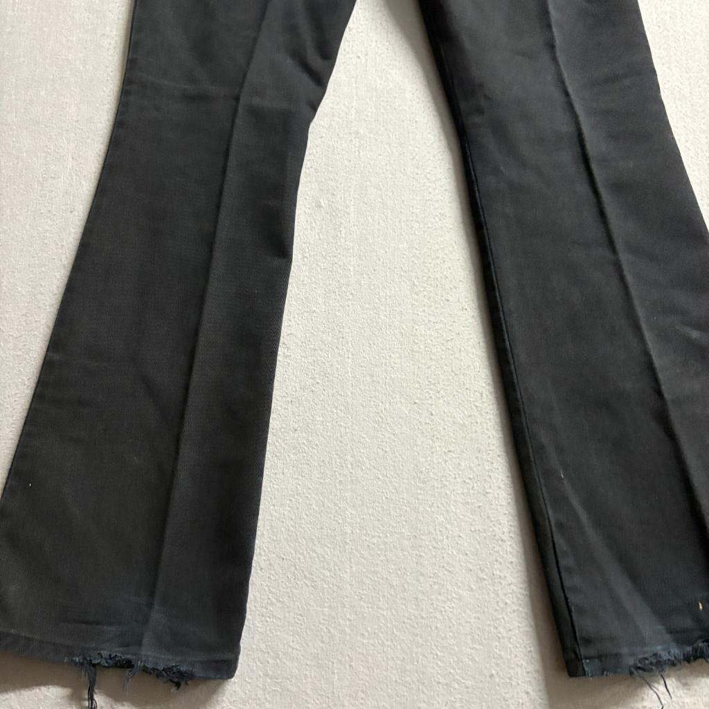 Eunina Vintage Flare Jeans Womens 7 Black High Rise Button Fly Denim Made in USA