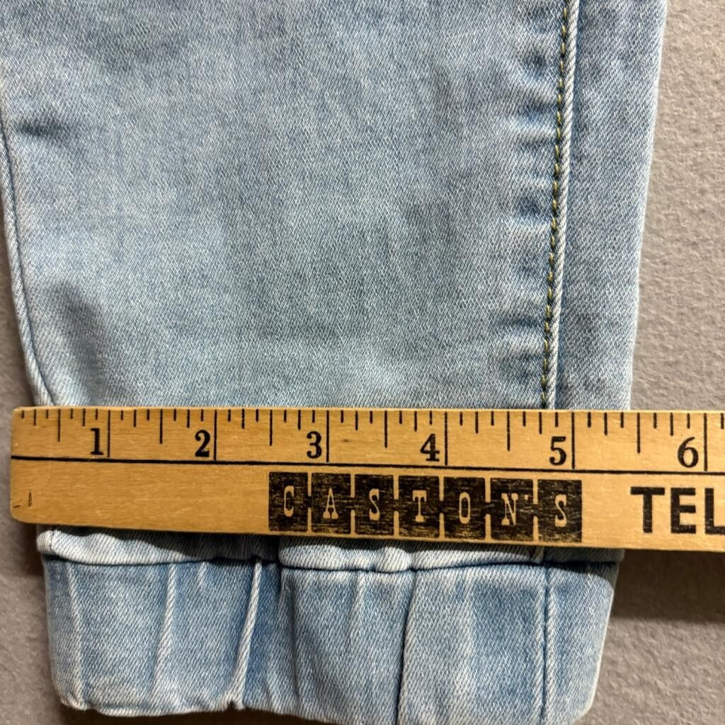 Gogo Jeans Womens Size 13/14 Light Wash Denim Joggers Elastic Waist Drawstring