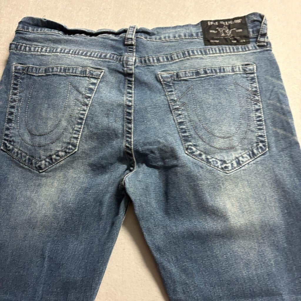 True Religion Rocco Relaxed Skinny Jeans Mens 40 Blue Denim Medium Wash
