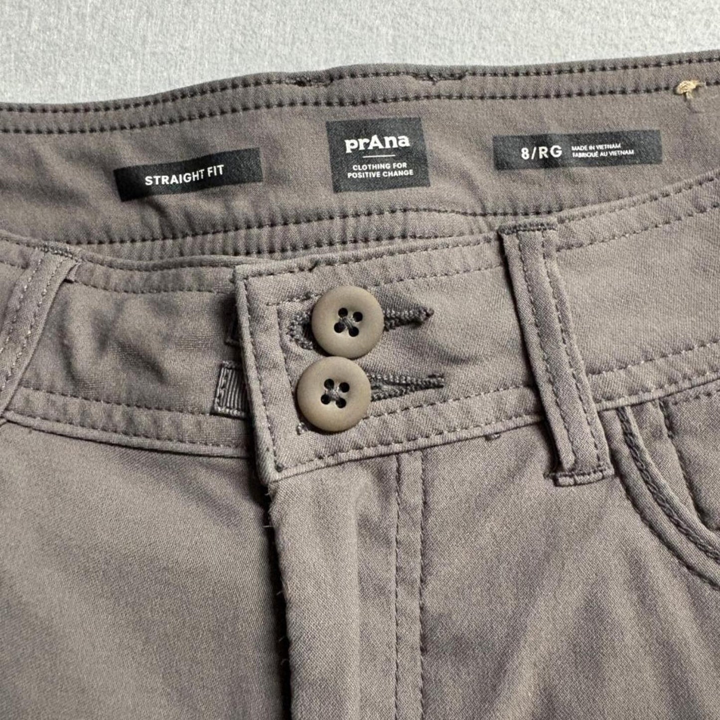 Prana Halle Pants Womens 8 Regular Brown Straight Fit Stretch Hiking Outdoor