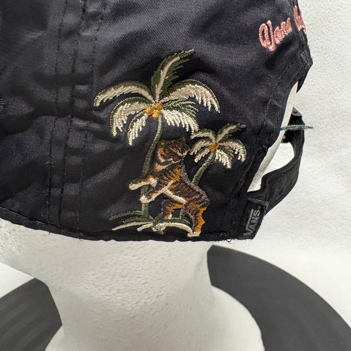 Vans California Tiger Palm Tree Embroidered Baseball Cap Hat Black Strapback OS - Photo 4