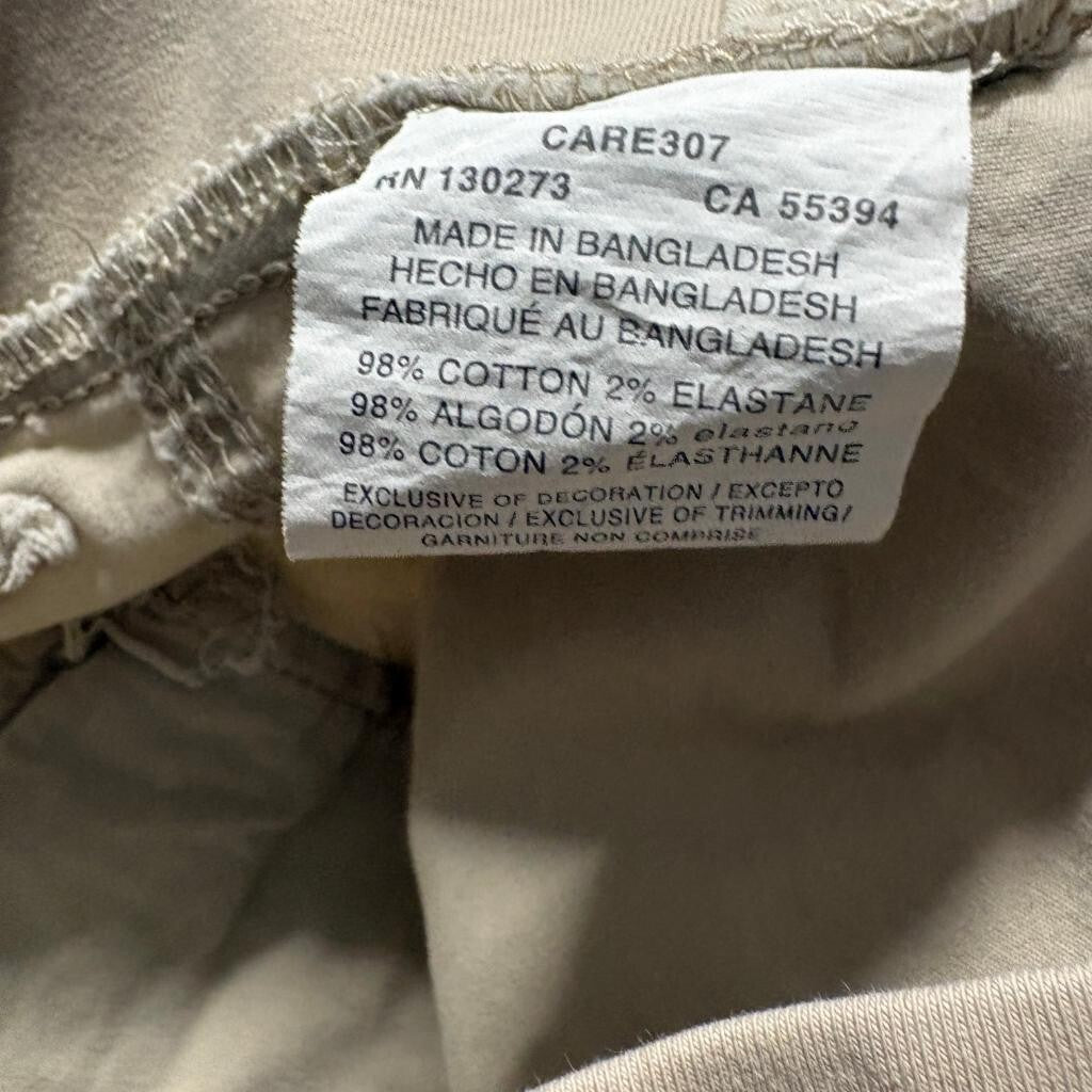 Lee Women Stretch Waist Cargo Pants Beige Khaki Crop Capris Size 8 Stretch