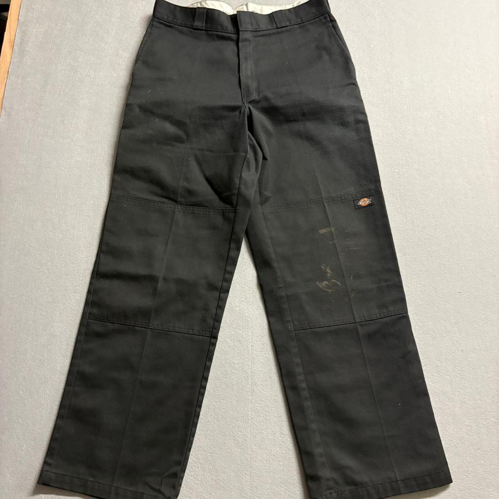 Dickies 85283 Loose Fit Double Knee Work Pants Mens 34x32 Black Cargo Utility