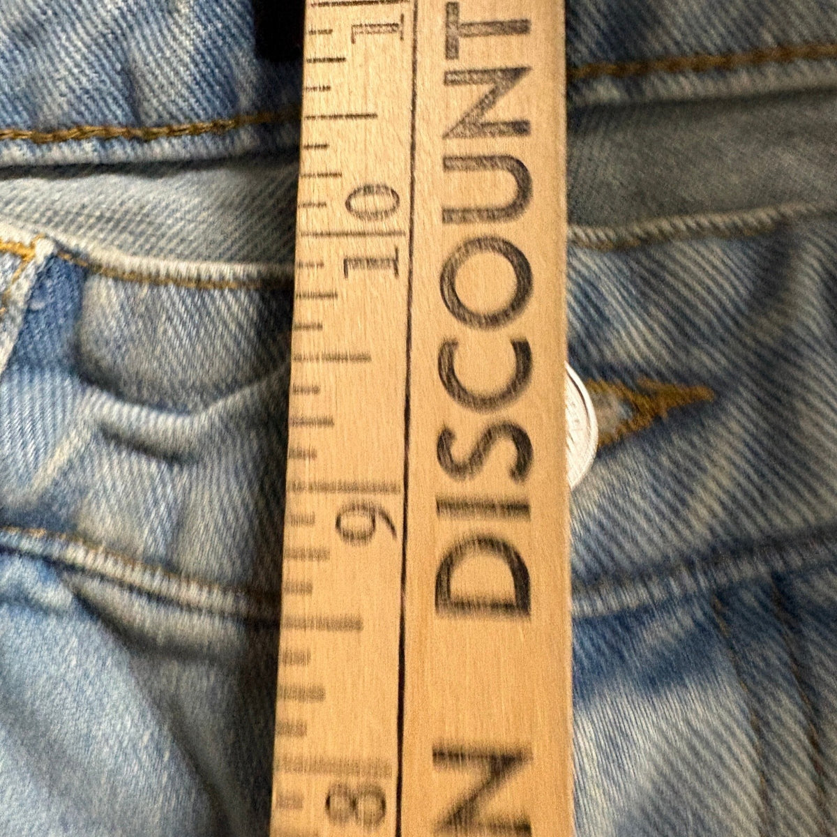 BoohooMAN Mens Jeans 30R Light Wash Blue Denim Button Fly Straight Leg Cotton