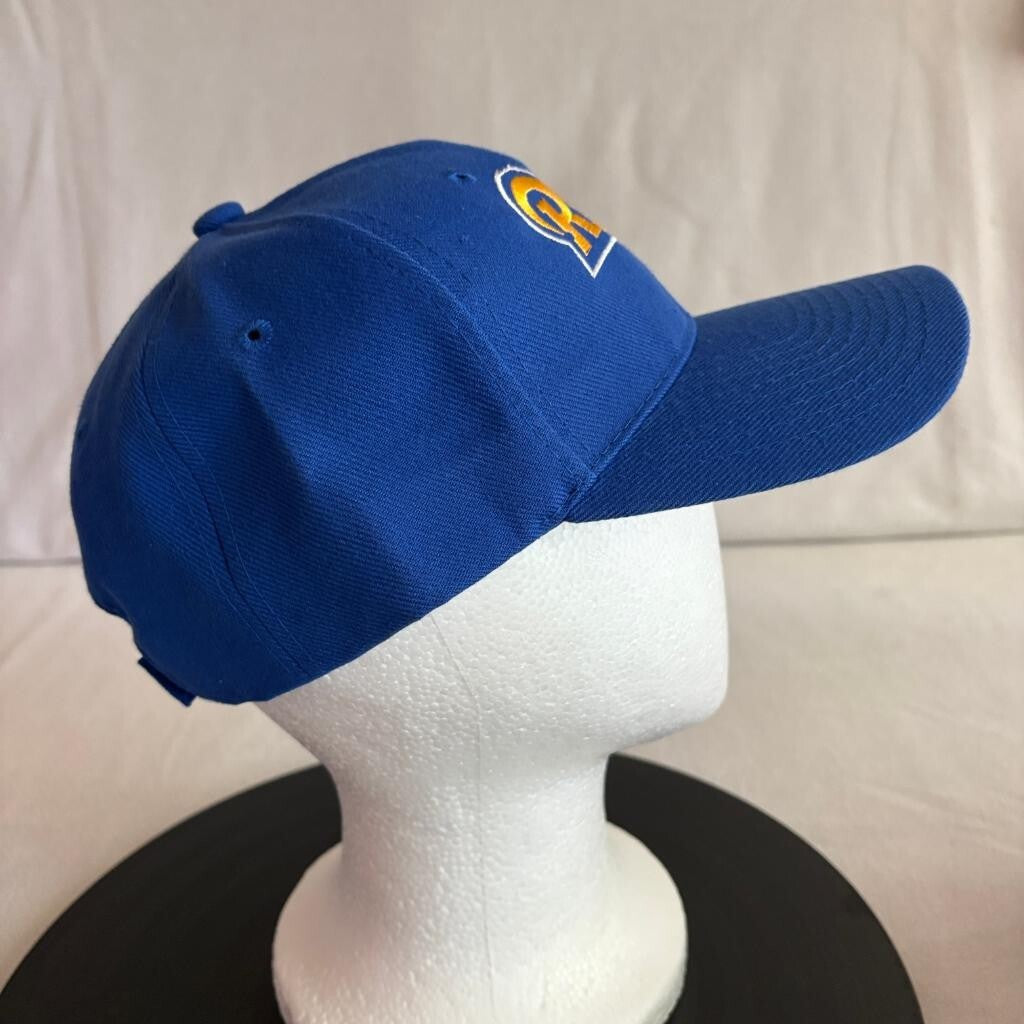 Los Angeles Rams Hat Cap Mens One Size Blue Yellow Embroidered Hook Loop