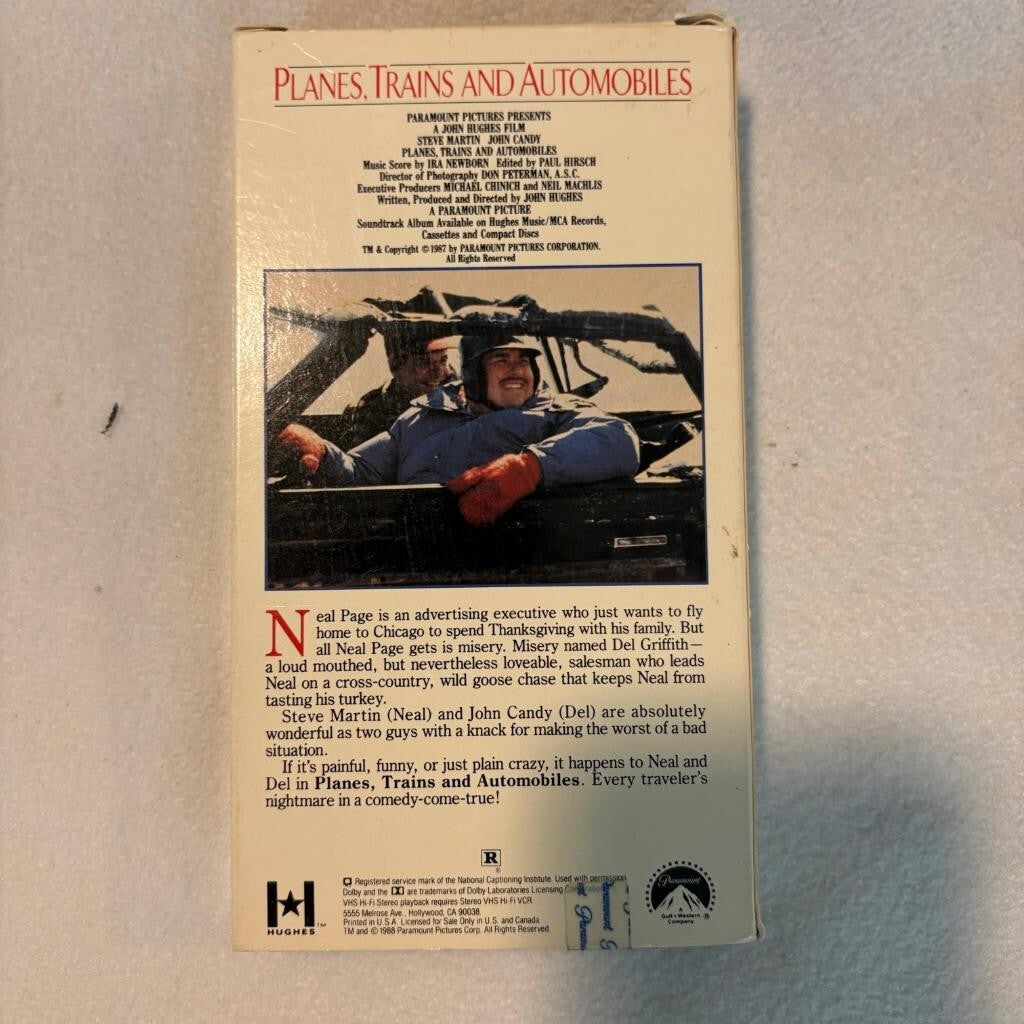 Planes Trains and Automobiles VHS 1988 Steve Martin John Candy Paramount