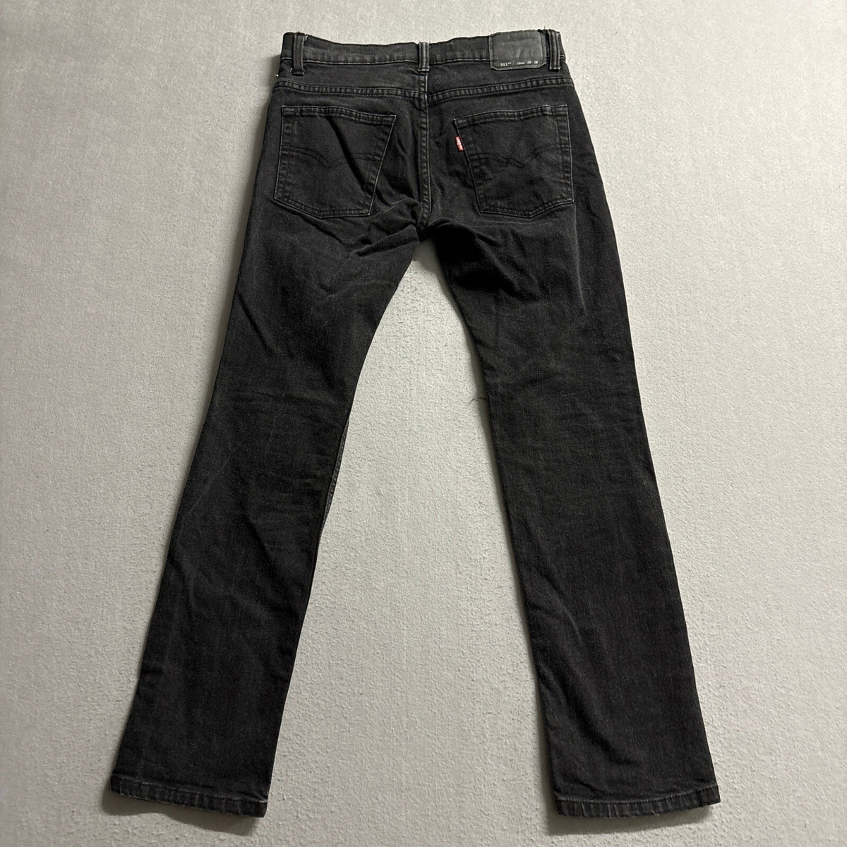 Levis 511 Slim Jeans Mens 28x28 Black Distressed Ripped Denim Pants 16 REG