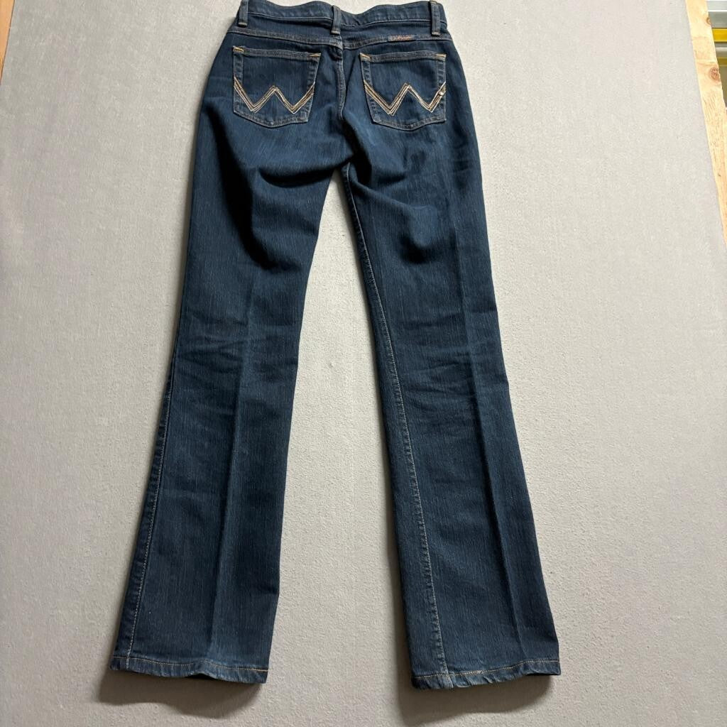 Wrangler Q-Baby Ultimate Riding Jeans Womens 1/2x34 Dark Wash No Gap Waistband