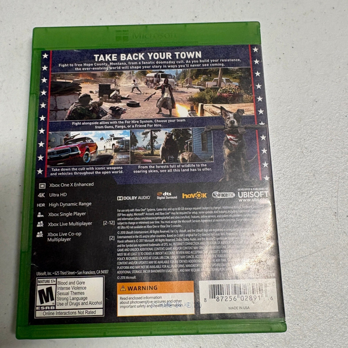 Far Cry 5 Microsoft Xbox One Game Disc Case Insert Doomsday Prepper Pack