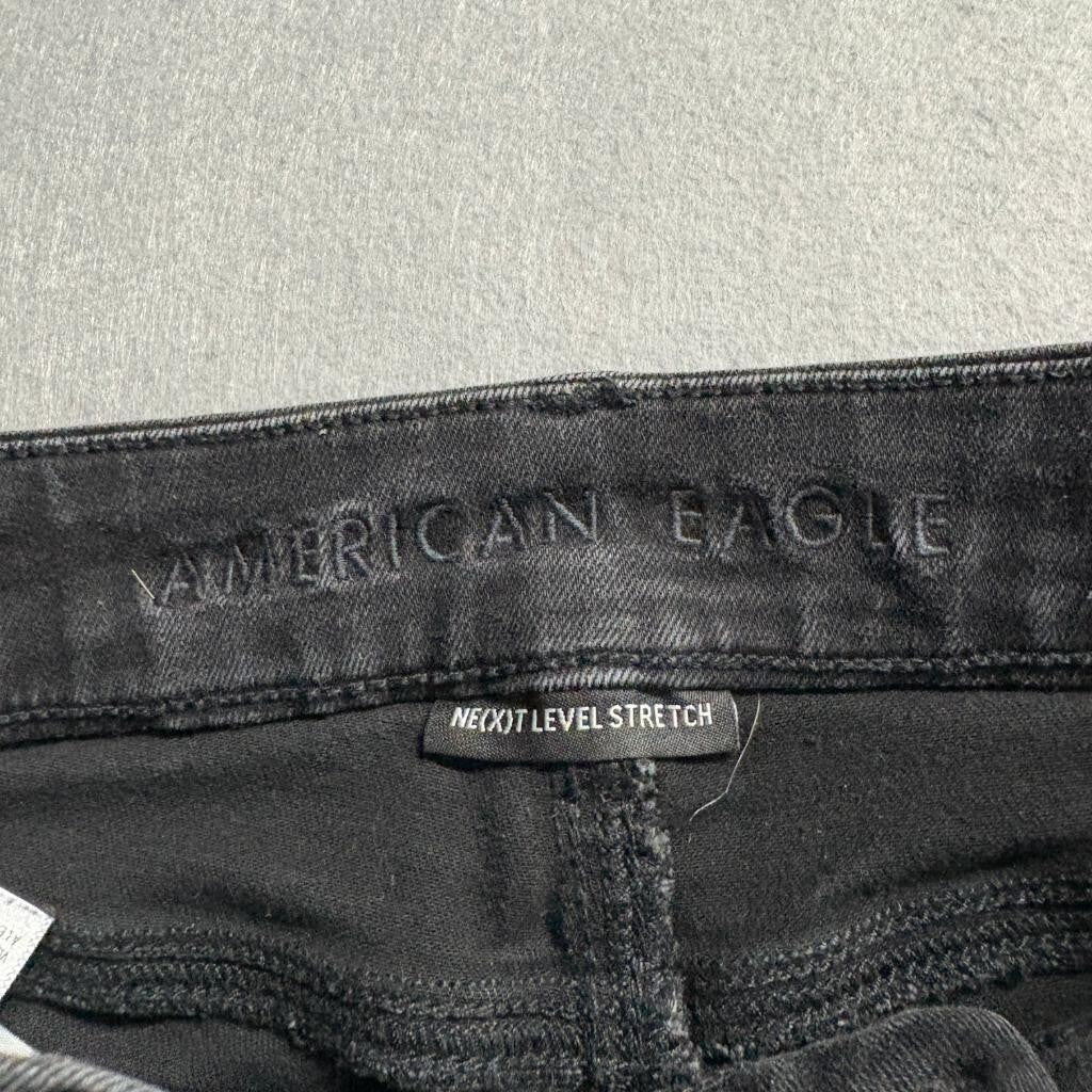 American Eagle Next Level Stretch Jeans Womens 0 Short Black Skinny Denim