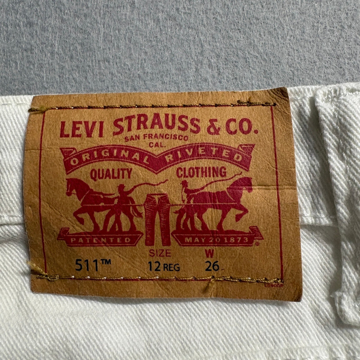 Levi's 511 Slim Boys Denim Shorts Size 12 Reg White Distressed Ripped Jeans