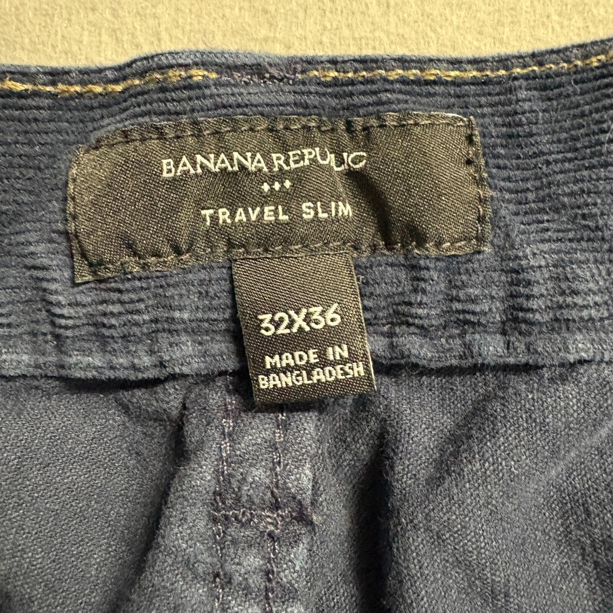 Banana Republic Travel Slim Corduroy Pants Mens 32x36 Blue Stretch Cord Casual