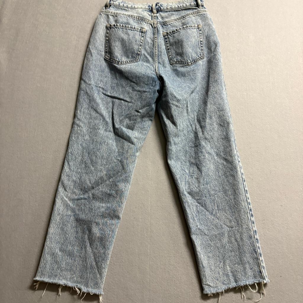 PacSun Womens High Rise Straight Leg Jeans Blue Acid Wash Raw Hem Size 27