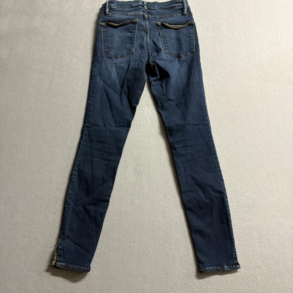 Frame Denim Le High Skinny Jeans Womens 27 Wythe Blue Stretch Ankle Zip