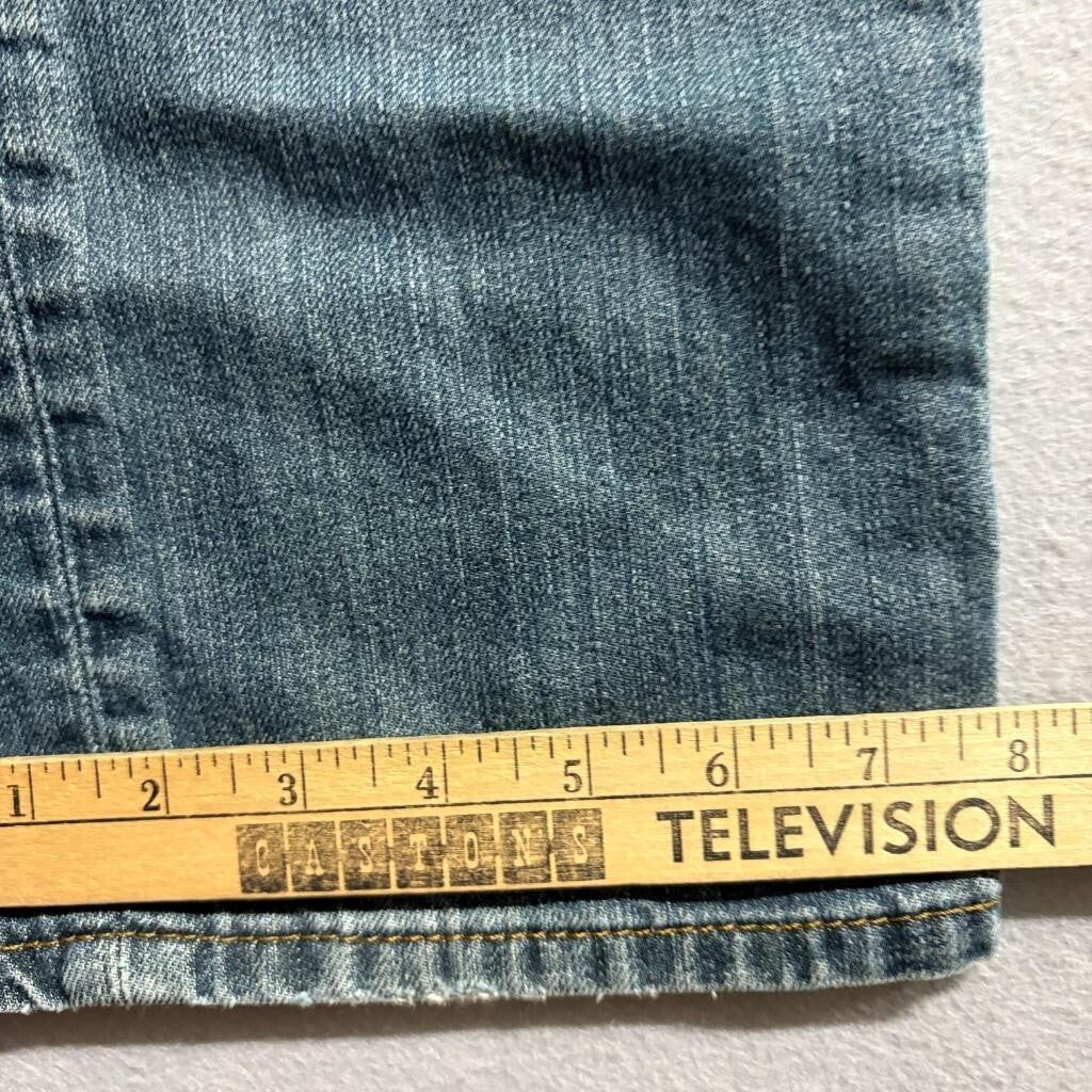 Levis 514 Slim Straight Jeans Mens 32x32 Distressed Ripped Blue Denim