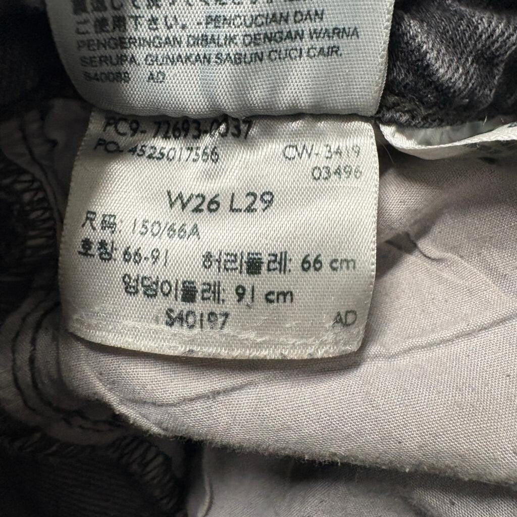 Levis Premium Ribcage Straight Jeans Womens 26 Gray Denim High Rise Button Fly