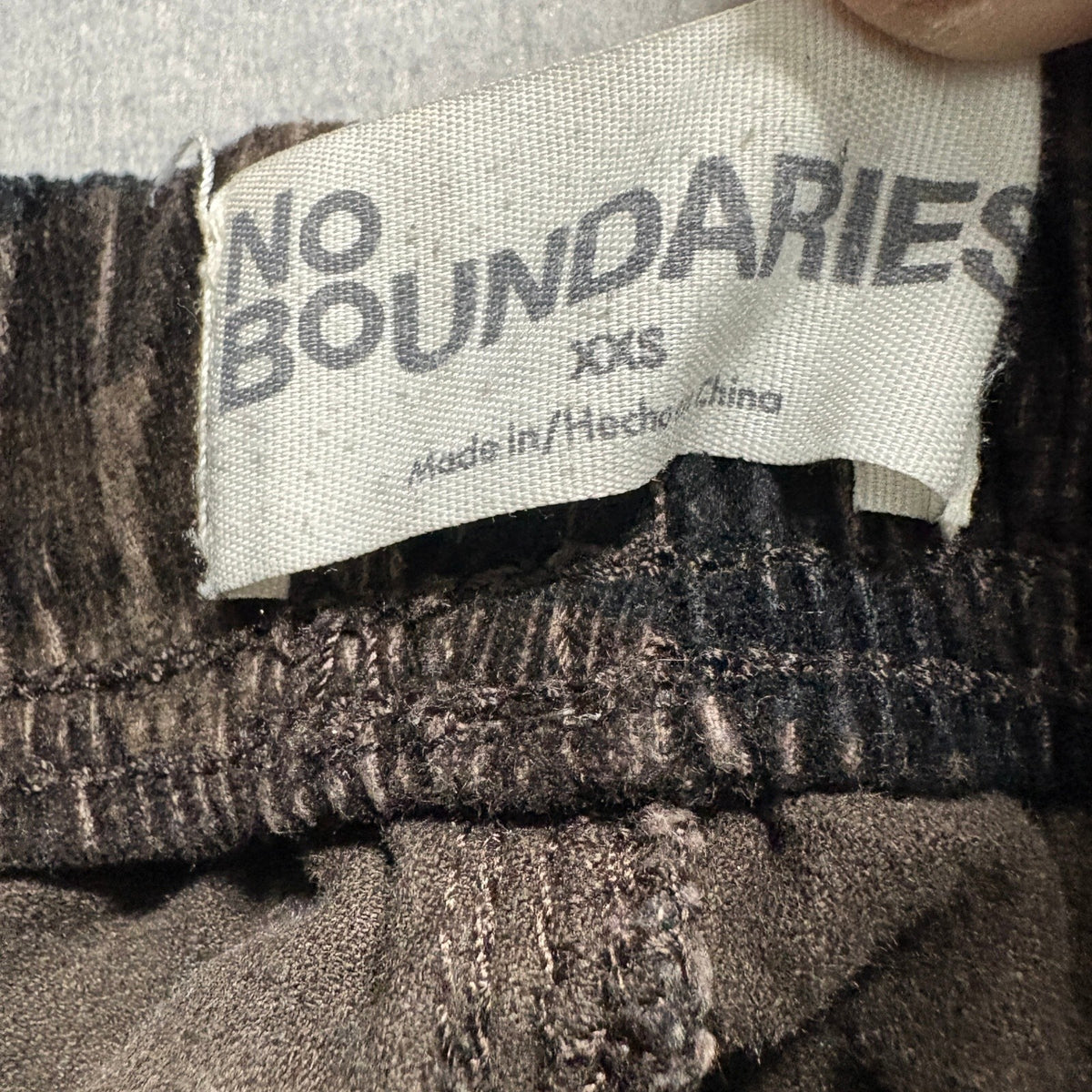No Boundaries Corduroy Camo Cargo Pants Womens XXS Brown Camouflage Drawstring
