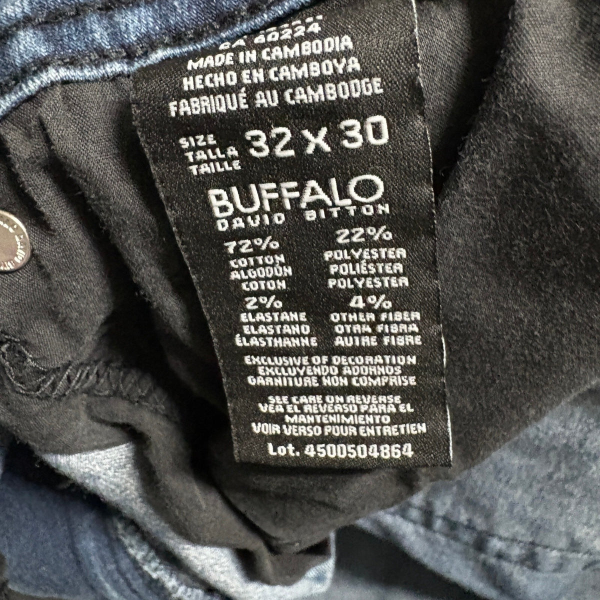 Buffalo David Bitton Axel Mens Jeans Size 32x30 Slim Stretch Blue Denim