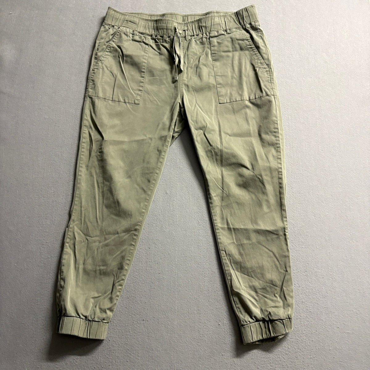 Buffalo David Bitton Womens Jogger Pants Large Green Lyocell Stretch Cargo