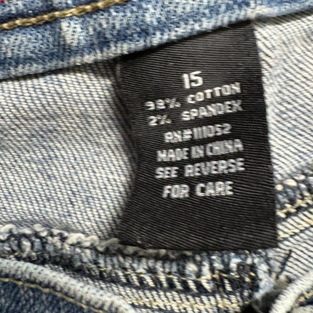 Vanilla Star Studded Rhinestone Flare Jeans Womens Size 15 Blue Denim Y2K