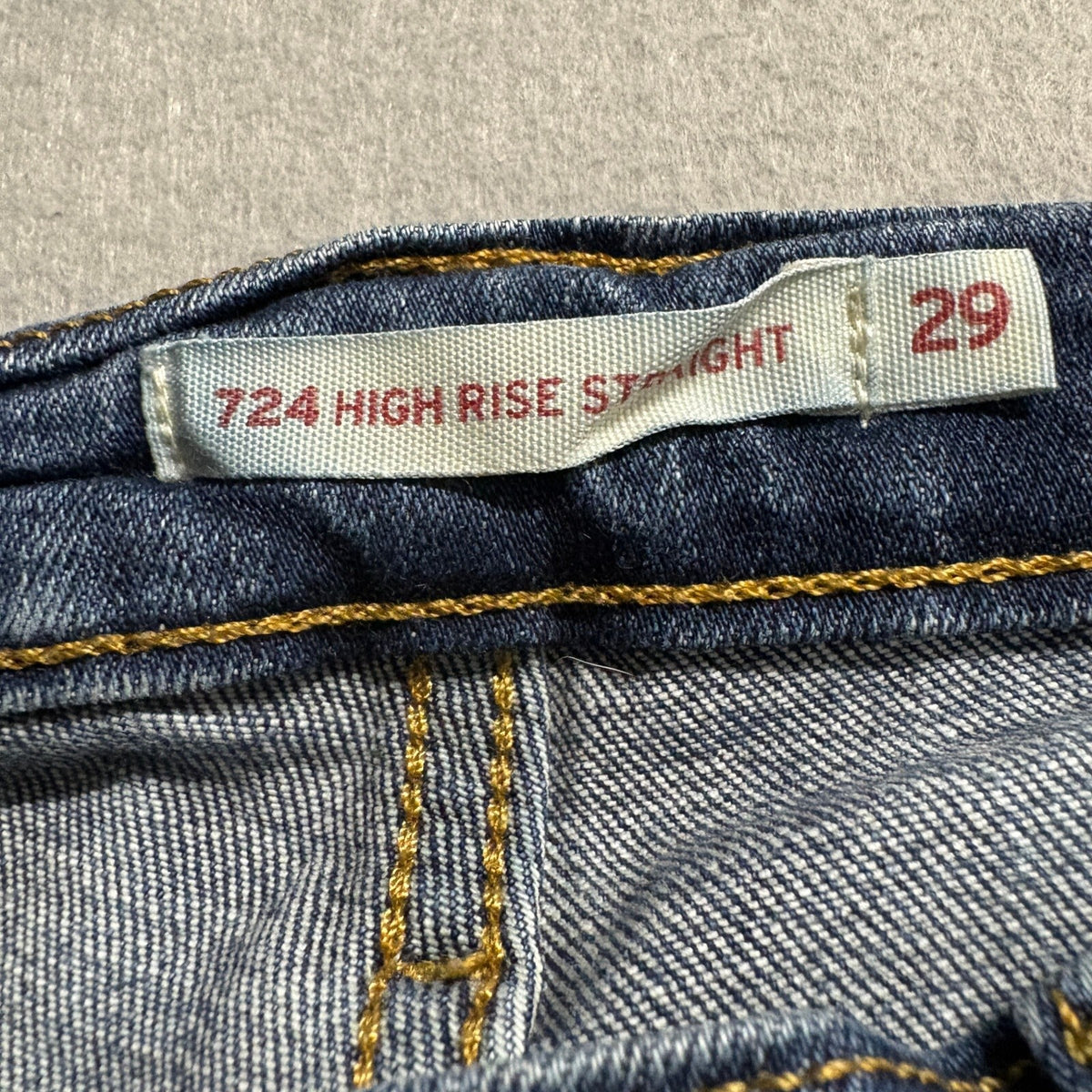 Levi's 724 High Rise Straight Jeans Womens 29 Blue Denim Raw Hem Cutoff W29 L29
