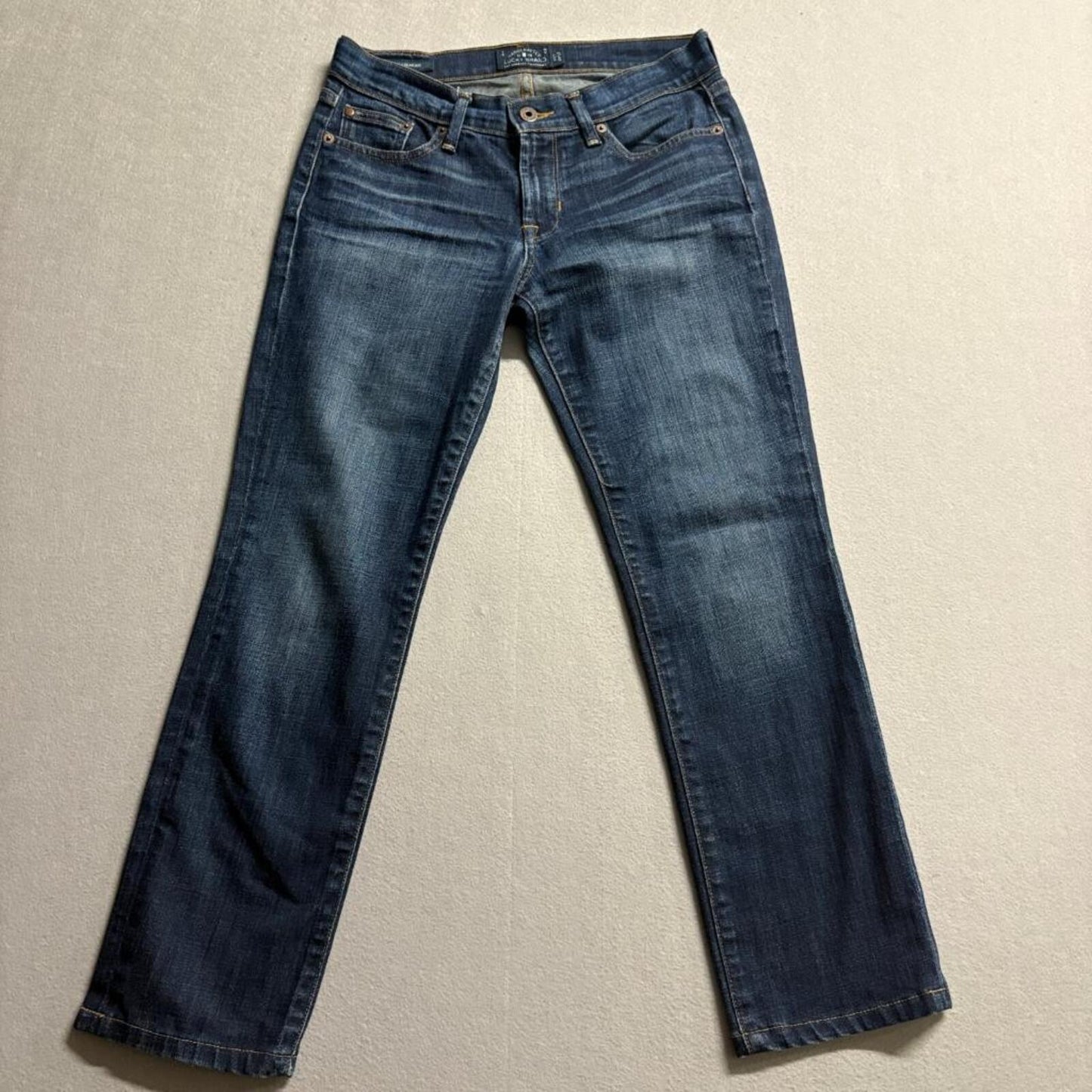 Lucky Brand Sweet Straight Ankle Jeans Womens 4/27 Blue Denim Medium Wash 30x26