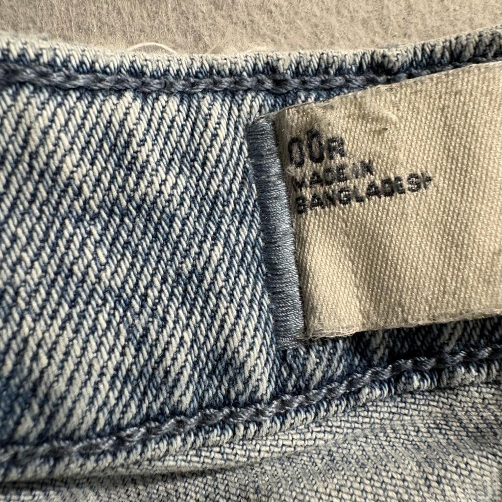 Hollister Low Rise Baggy Jeans Womens 00R W24 Light Wash Distressed Bow Pocket