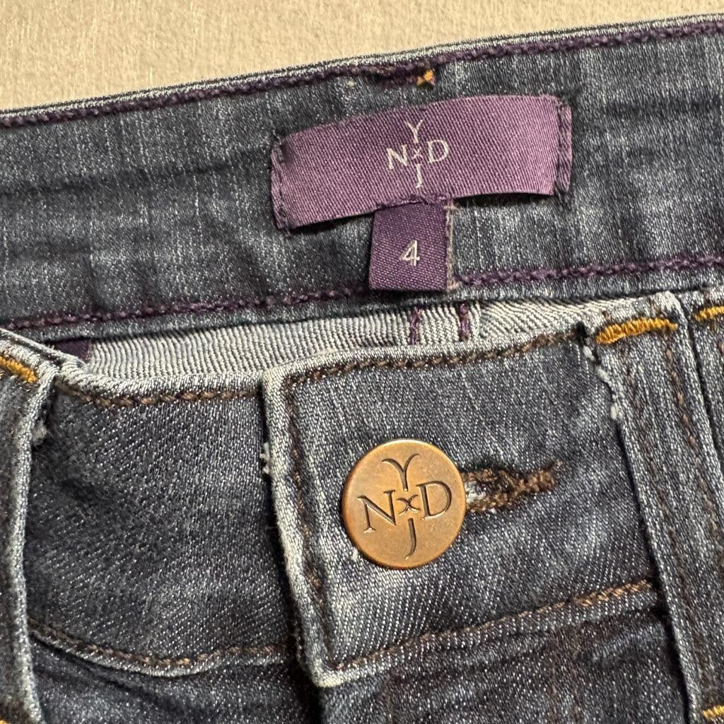 NYDJ Not Your Daughters Jeans Womens 4 Dark Wash Blue Straight Leg Denim Stretch