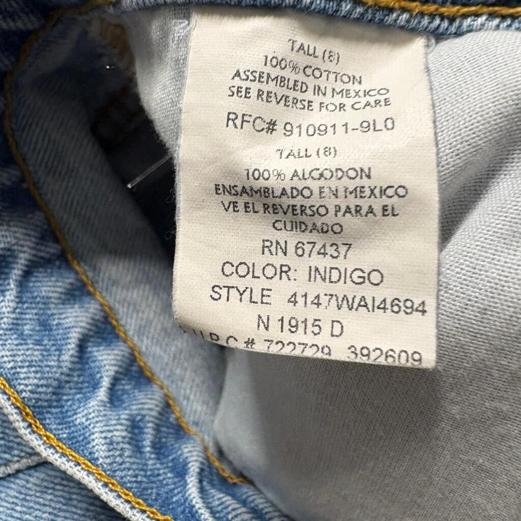 Vintage Faded Glory High Rise Mom Jeans Womens 8 Tall Light Wash 100% Cotton
