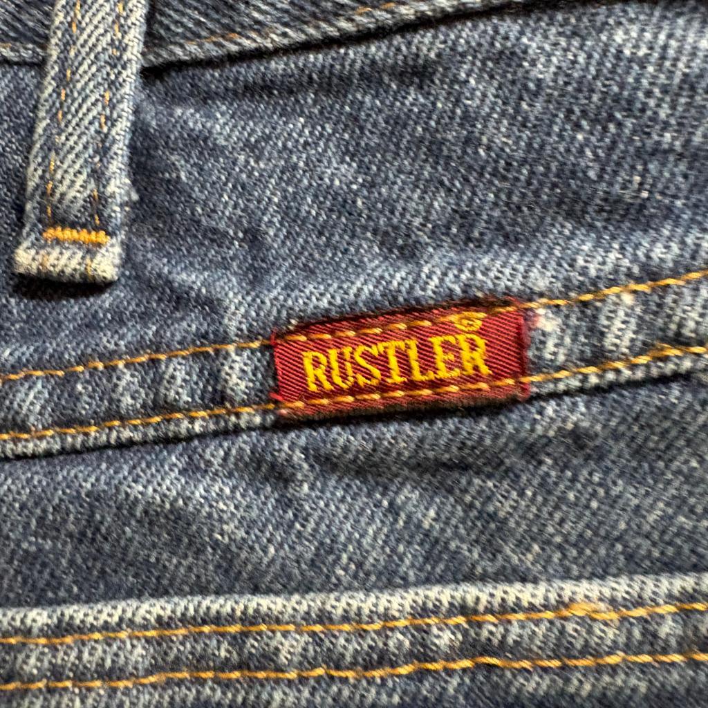 Rustler Mens Blue Denim Jeans 38x34 Straight Leg Workwear Cotton