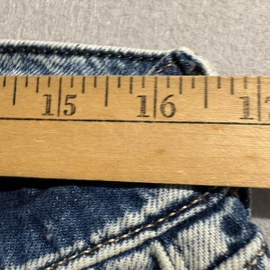 Arizona Jean Co Womens 10 Low Rise Baggy Jeans Blue Acid Wash Distressed Wide