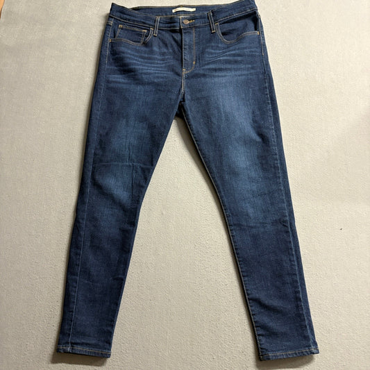 Levis 720 High Rise Super Skinny Jeans Womens 33x28 Blue Denim Stretch
