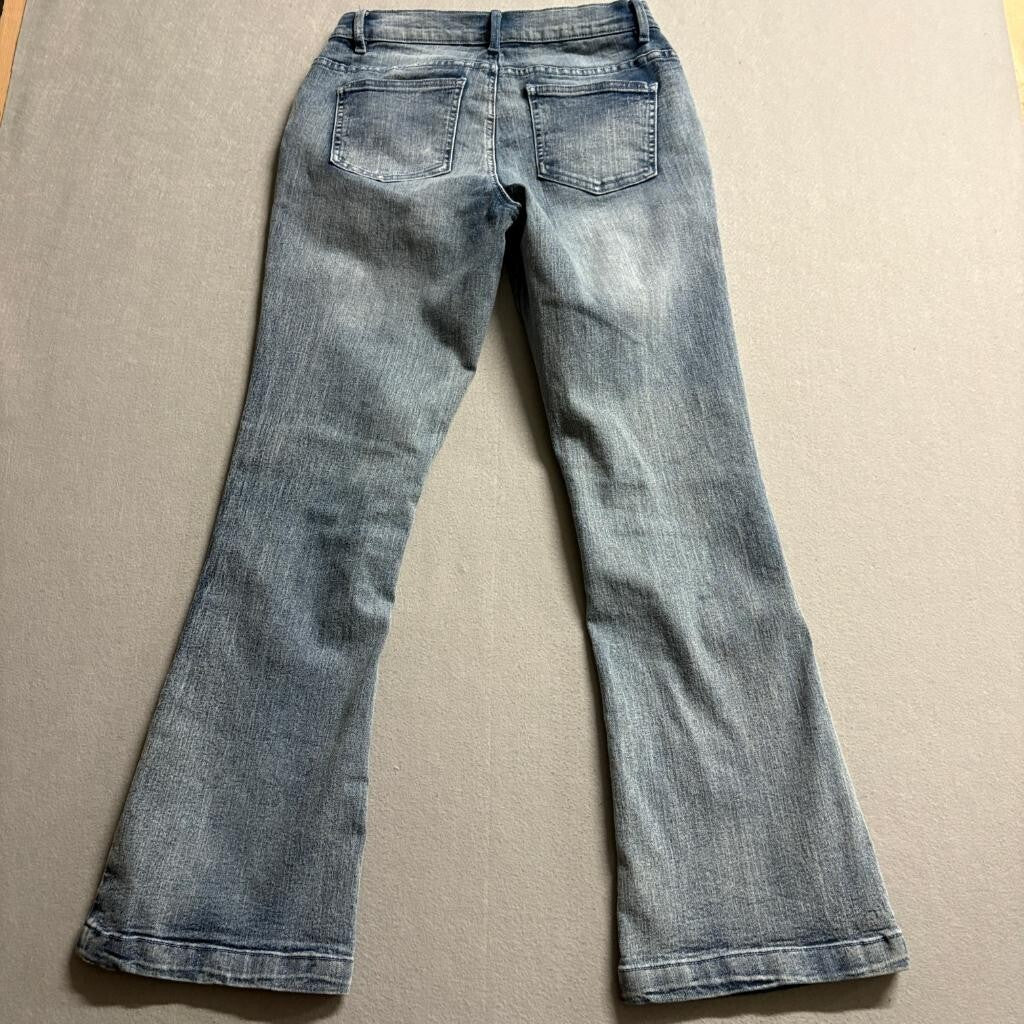 Venus Flare Jeans Womens 8S Blue Denim Stretch Mid Rise Bootcut Pants