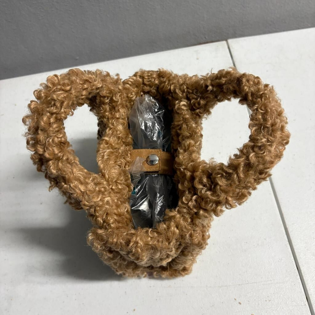 BDG Urban Outfitters Sherpa Mini Tote Bag Brown Fleece Teddy Bear Top Handle