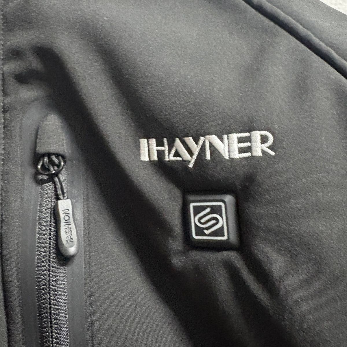 Ihayner Heated Jacket Mens Small Black Softshell Hooded Fleece Lined Coat