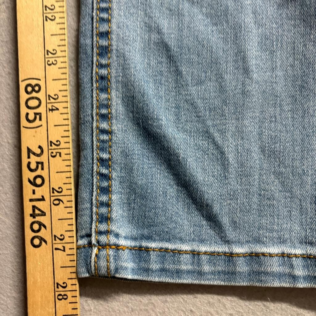 Levi's 514 Boys Jeans Size 14 Reg Blue Denim Distressed Straight Leg Adjustable