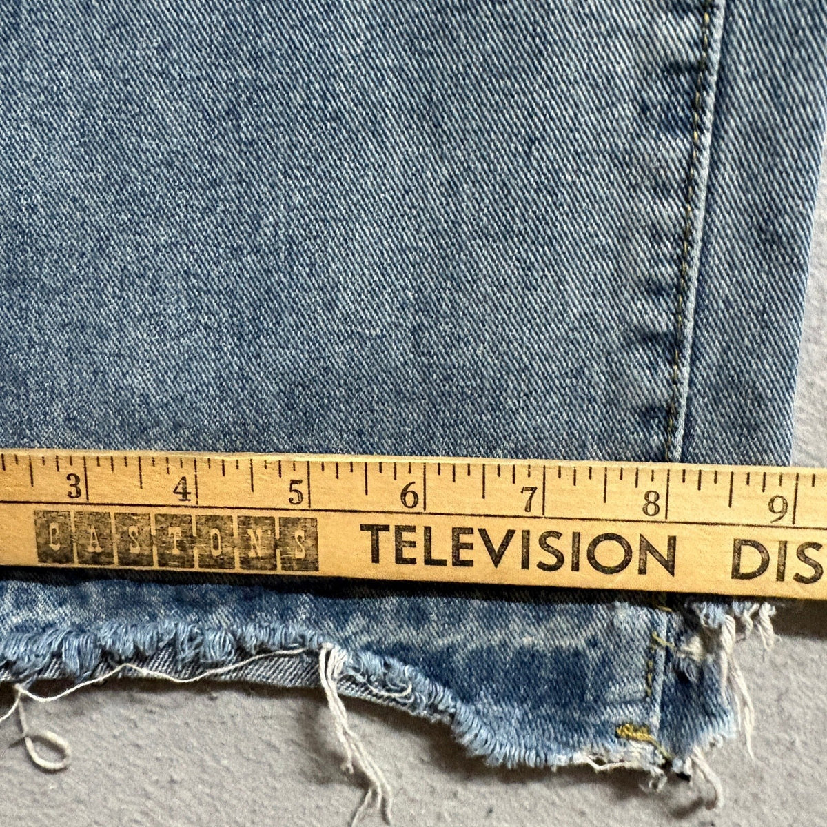Womens High Rise Wide Leg Fray Side Seam Distressed Hem Blue Jeans Size