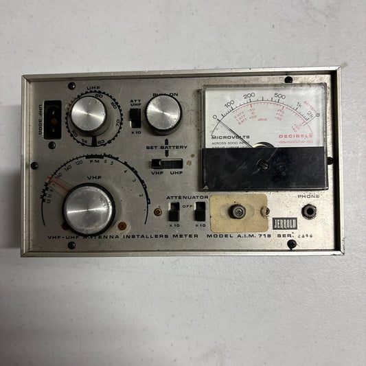 Vintage Jerrold Electronics AIM 718 VHF UHF Antenna Installers Signal Meter